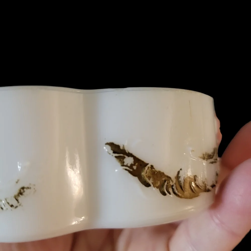 Antique Dithridge Milk Glass Dresser Box 1890s